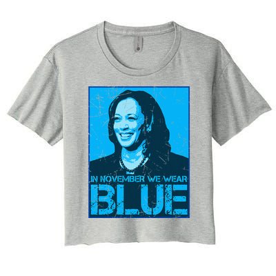 In November We Wear Blue Kamala Harris 2024 Women's Crop Top Tee