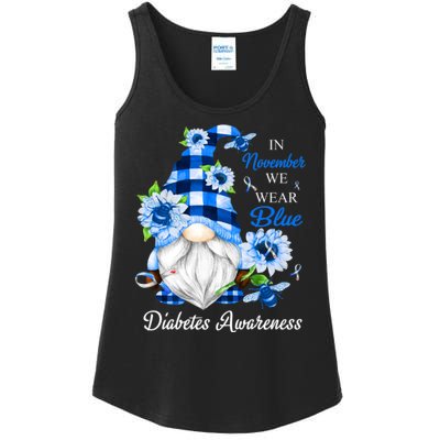 In November We Wear Blue Gnomes Diabetes Awareness Ladies Essential Tank