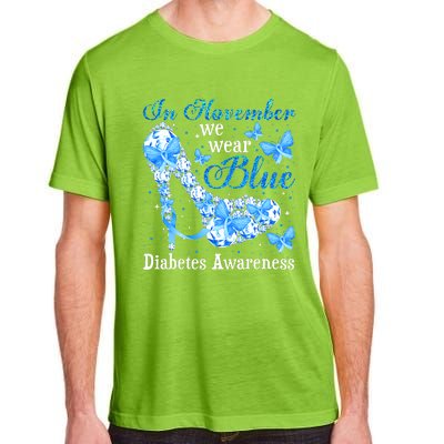 In November We Wear Blue Diabetes Awareness Cute Butterfly Adult ChromaSoft Performance T-Shirt