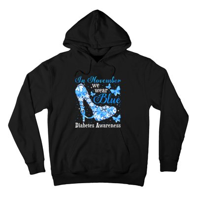 In November We Wear Blue Diabetes Awareness Cute Butterfly Hoodie