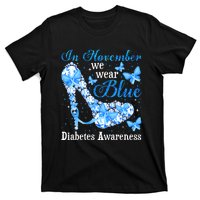 In November We Wear Blue Diabetes Awareness Cute Butterfly T-Shirt