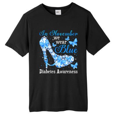 In November We Wear Blue Diabetes Awareness Cute Butterfly Tall Fusion ChromaSoft Performance T-Shirt