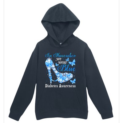 In November We Wear Blue Diabetes Awareness Cute Butterfly Urban Pullover Hoodie