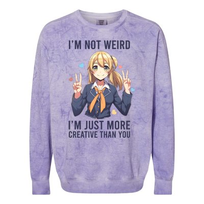 Im Not Weird Im Just More Creative Than You | Anime Colorblast Crewneck Sweatshirt