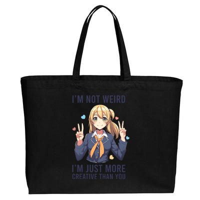 Im Not Weird Im Just More Creative Than You | Anime Cotton Canvas Jumbo Tote