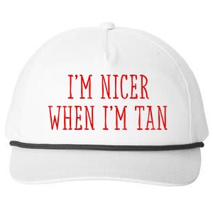 I’M Nicer When I’M Tan Snapback Five-Panel Rope Hat