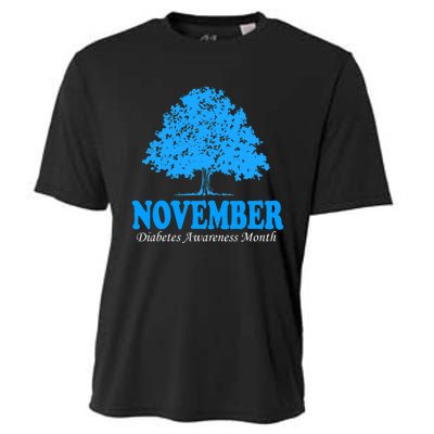 In November We Wear Blue Pumpkins Fall Diabetes Awareness Cooling Performance Crew T-Shirt