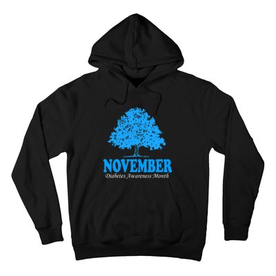 In November We Wear Blue Pumpkins Fall Diabetes Awareness Hoodie