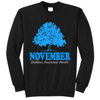 In November We Wear Blue Pumpkins Fall Diabetes Awareness Sweatshirt