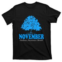 In November We Wear Blue Pumpkins Fall Diabetes Awareness T-Shirt