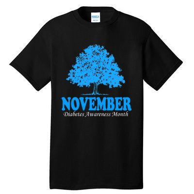 In November We Wear Blue Pumpkins Fall Diabetes Awareness Tall T-Shirt