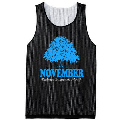 In November We Wear Blue Pumpkins Fall Diabetes Awareness Mesh Reversible Basketball Jersey Tank