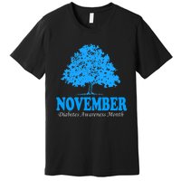 In November We Wear Blue Pumpkins Fall Diabetes Awareness Premium T-Shirt