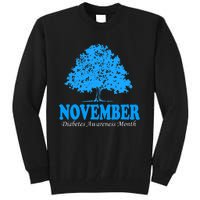 In November We Wear Blue Pumpkins Fall Diabetes Awareness Tall Sweatshirt