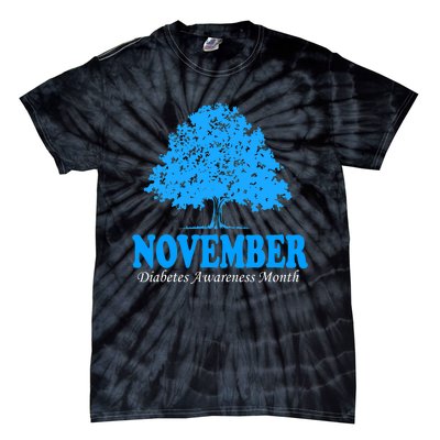 In November We Wear Blue Pumpkins Fall Diabetes Awareness Tie-Dye T-Shirt