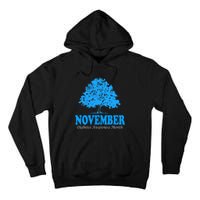 In November We Wear Blue Pumpkins Fall Diabetes Awareness Tall Hoodie