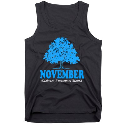 In November We Wear Blue Pumpkins Fall Diabetes Awareness Tank Top