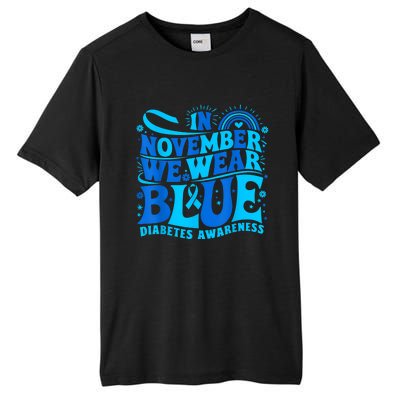 In November We Wear Ribbon Blue Diabetes Awareness Tall Fusion ChromaSoft Performance T-Shirt