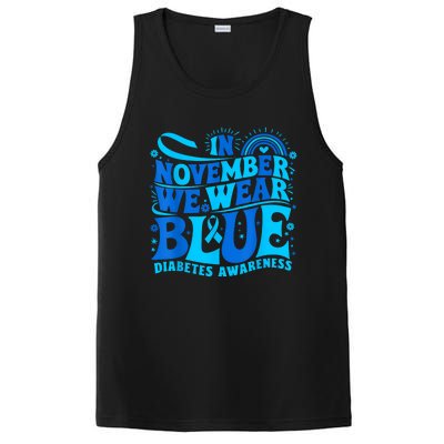 In November We Wear Ribbon Blue Diabetes Awareness PosiCharge Competitor Tank