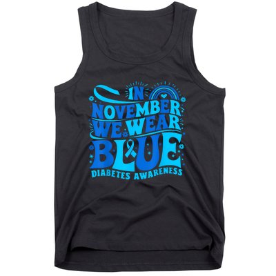 In November We Wear Ribbon Blue Diabetes Awareness Tank Top