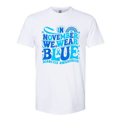 In November We Wear Ribbon Blue Diabetes Awareness Softstyle CVC T-Shirt