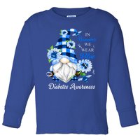 In November We Wear Blue Gnomes Diabetes Awareness Gift Toddler Long Sleeve Shirt