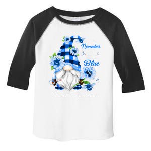 In November We Wear Blue Gnomes Diabetes Awareness Gift Toddler Fine Jersey T-Shirt