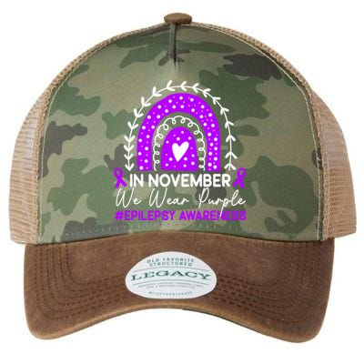 In November We Wear Purple Epilepsy Awareness Month Gift Legacy Tie Dye Trucker Hat