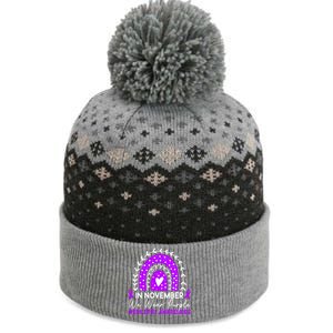 In November We Wear Purple Epilepsy Awareness Month Gift The Baniff Cuffed Pom Beanie