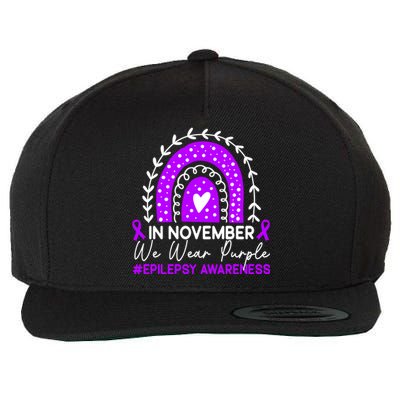 In November We Wear Purple Epilepsy Awareness Month Gift Wool Snapback Cap