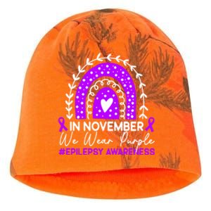 In November We Wear Purple Epilepsy Awareness Month Gift Kati - Camo Knit Beanie