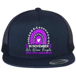 In November We Wear Purple Epilepsy Awareness Month Gift Flat Bill Trucker Hat