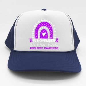 In November We Wear Purple Epilepsy Awareness Month Gift Trucker Hat