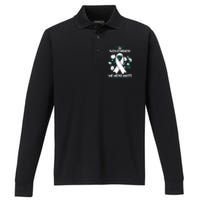 In November We Wear White Lung Cancer Awareness Month Flower Performance Long Sleeve Polo