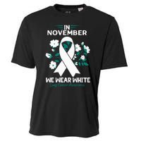 In November We Wear White Lung Cancer Awareness Month Flower Cooling Performance Crew T-Shirt