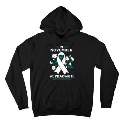 In November We Wear White Lung Cancer Awareness Month Flower Hoodie