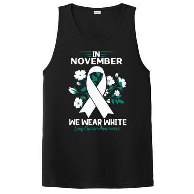 In November We Wear White Lung Cancer Awareness Month Flower PosiCharge Competitor Tank