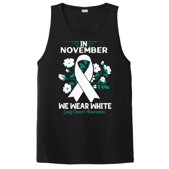 In November We Wear White Lung Cancer Awareness Month Flower PosiCharge Competitor Tank