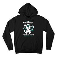 In November We Wear White Lung Cancer Awareness Month Flower Tall Hoodie