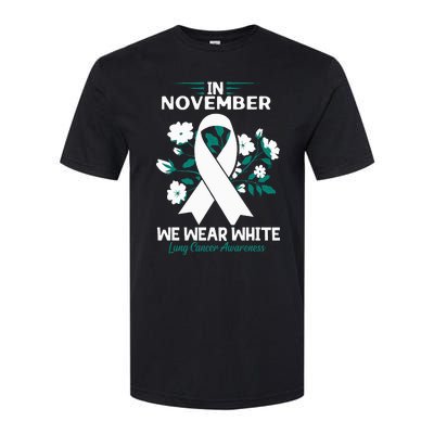 In November We Wear White Lung Cancer Awareness Month Flower Softstyle CVC T-Shirt