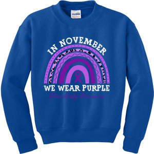 In November We Wear Purple Prematurity Awareness Rainbow Meaningful Gift Kids Sweatshirt