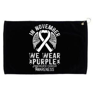 In November We Wear Purple Pancreatic Cancer Awareness  Grommeted Golf Towel