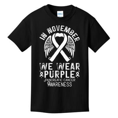 In November We Wear Purple Pancreatic Cancer Awareness  Kids T-Shirt