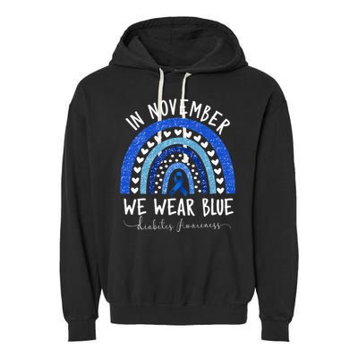 In November We Wear Blue Diabetes Awareness Garment-Dyed Fleece Hoodie