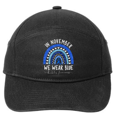 In November We Wear Blue Diabetes Awareness 7-Panel Snapback Hat