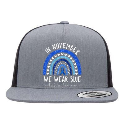 In November We Wear Blue Diabetes Awareness Flat Bill Trucker Hat