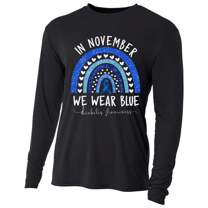 In November We Wear Blue Diabetes Awareness Cooling Performance Long Sleeve Crew