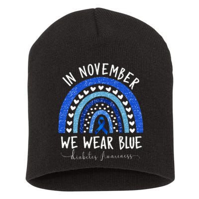 In November We Wear Blue Diabetes Awareness Short Acrylic Beanie