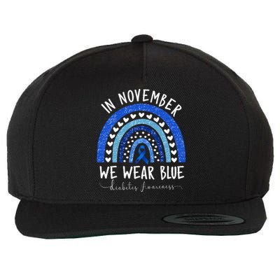 In November We Wear Blue Diabetes Awareness Wool Snapback Cap