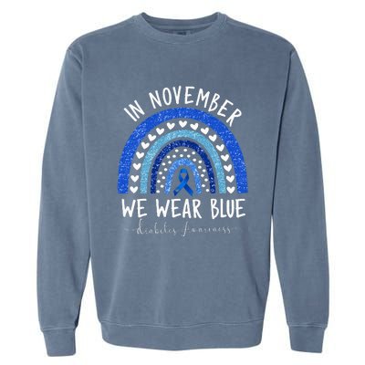 In November We Wear Blue Diabetes Awareness Garment-Dyed Sweatshirt